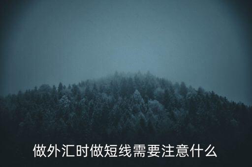 做外匯時做短線需要注意什么