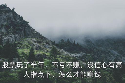 股票玩了半年，不虧不賺，沒信心有高人指點(diǎn)下，怎么才能賺錢