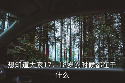 17虛歲的人在干什么,你17歲的時(shí)候在干什么