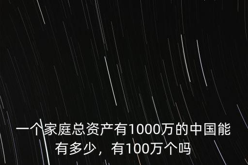 一個家庭總資產(chǎn)有1000萬的中國能有多少，有100萬個嗎