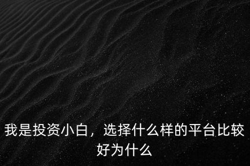 我是投資小白，選擇什么樣的平臺(tái)比較好為什么