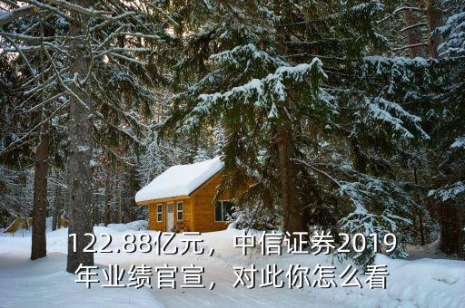 122.88億元，中信證券2019年業(yè)績(jī)官宣，對(duì)此你怎么看