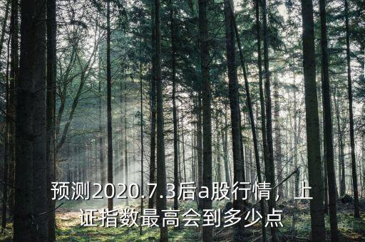 預(yù)測2020.7.3后a股行情，上證指數(shù)最高會到多少點