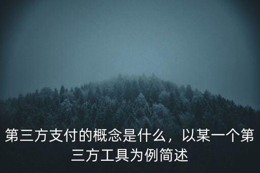 第三方支付的概念是什么，以某一個(gè)第三方工具為例簡述