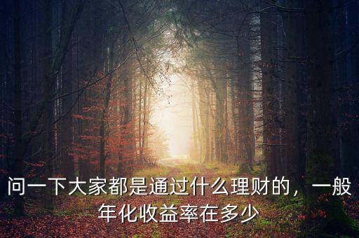 問一下大家都是通過什么理財?shù)?，一般年化收益率在多? class=