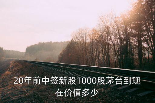 20年前中簽新股1000股茅臺到現(xiàn)在價值多少