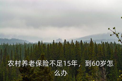 農(nóng)村養(yǎng)老保險不足15年，到60歲怎么辦