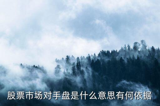 股票市場對手盤是什么意思有何依據(jù)