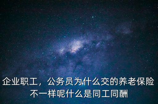 企業(yè)職工，公務(wù)員為什么交的養(yǎng)老保險(xiǎn)不一樣呢什么是同工同酬