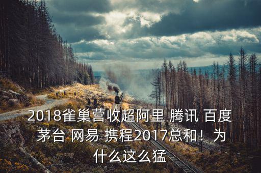 2018雀巢營收超阿里 騰訊 百度 茅臺(tái) 網(wǎng)易 攜程2017總和！為什么這么猛