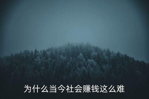 為什么當(dāng)今社會(huì)賺錢(qián)這么難