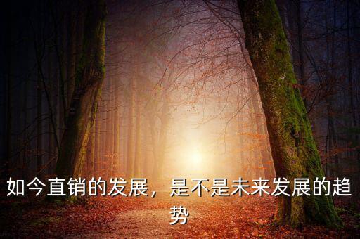 如今直銷的發(fā)展，是不是未來發(fā)展的趨勢