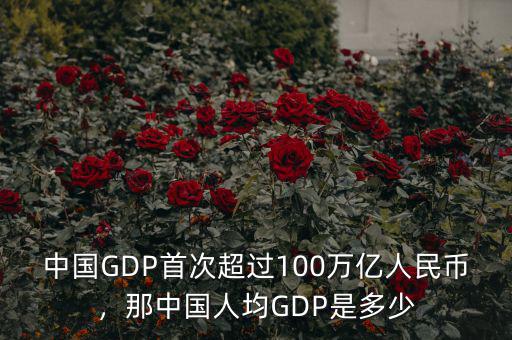 中國GDP首次超過100萬億人民幣，那中國人均GDP是多少