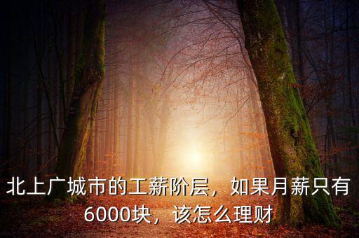 北上廣城市的工薪階層，如果月薪只有6000塊，該怎么理財(cái)