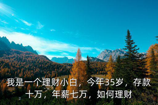 我是一個理財(cái)小白，今年35歲，存款十萬，年薪七萬，如何理財(cái)