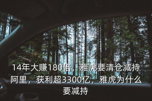 14年大賺180倍，雅虎要清倉(cāng)減持阿里，獲利超3300億，雅虎為什么要減持