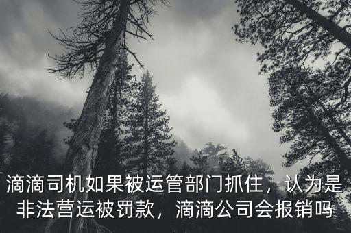 滴滴司機如果被運管部門抓住，認為是非法營運被罰款，滴滴公司會報銷嗎