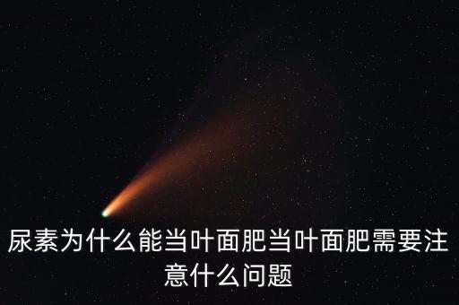 尿素為什么能當葉面肥當葉面肥需要注意什么問題