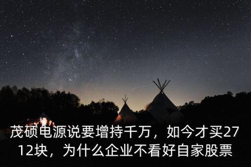 茂碩電源說要增持千萬，如今才買2712塊，為什么企業(yè)不看好自家股票