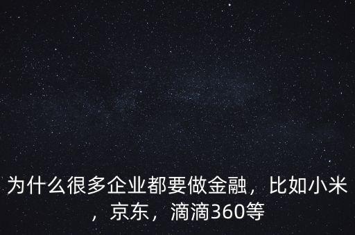 為什么要做互聯(lián)網(wǎng)金融,為何互聯(lián)網(wǎng)公司都要做金融