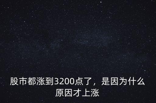 股市都漲到3200點了，是因為什么原因才上漲