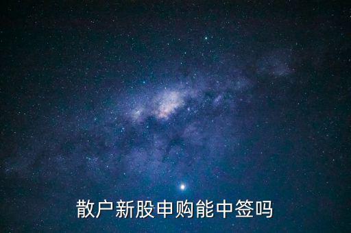 散戶新股申購能中簽嗎