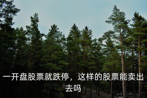 一開盤股票就跌停，這樣的股票能賣出去嗎