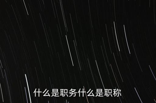 什么是職務(wù)什么是職稱