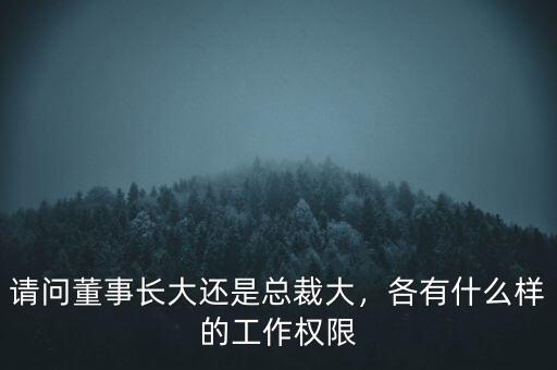 請問董事長大還是總裁大，各有什么樣的工作權(quán)限