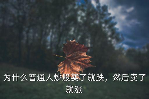 股票為什么買(mǎi)了就跌,然后賣了就漲