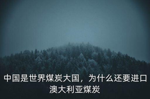 中國是世界煤炭大國，為什么還要進(jìn)口澳大利亞煤炭