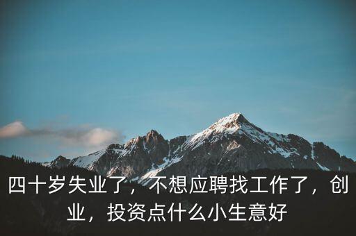 四十歲失業(yè)了，不想應(yīng)聘找工作了，創(chuàng)業(yè)，投資點(diǎn)什么小生意好