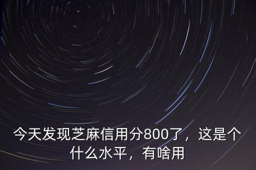 今天發(fā)現(xiàn)芝麻信用分800了，這是個(gè)什么水平，有啥用