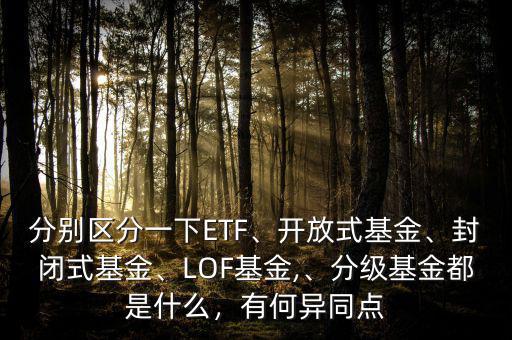 分別區(qū)分一下ETF、開放式基金、封閉式基金、LOF基金,、分級基金都是什么，有何異同點