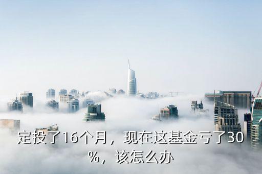 定投了16個(gè)月，現(xiàn)在這基金虧了30%，該怎么辦