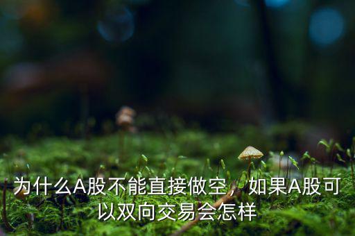 為什么A股不能直接做空，如果A股可以雙向交易會(huì)怎樣