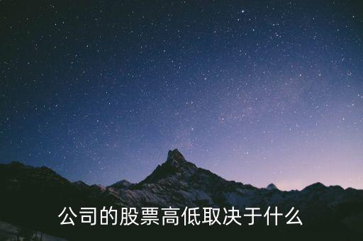 公司的股票高低取決于什么