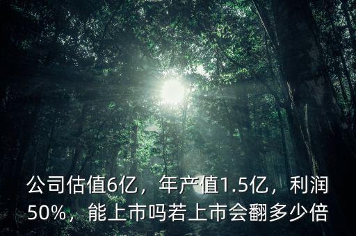 公司估值6億，年產(chǎn)值1.5億，利潤50%，能上市嗎若上市會(huì)翻多少倍