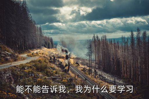 能不能告訴我，我為什么要學習