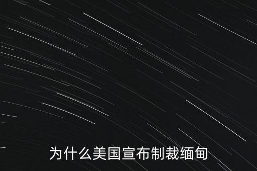 為什么美國宣布制裁緬甸