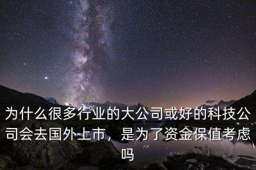 為什么很多行業(yè)的大公司或好的科技公司會去國外上市，是為了資金保值考慮嗎