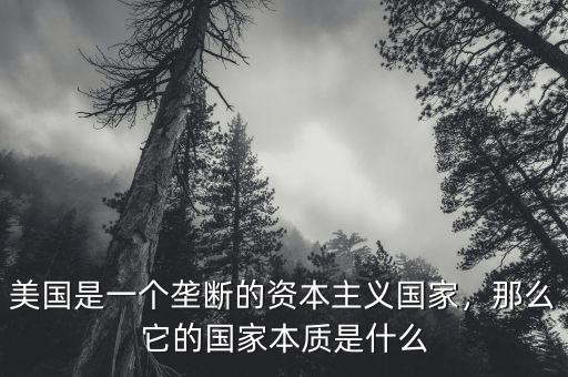 美國是一個壟斷的資本主義國家，那么它的國家本質(zhì)是什么