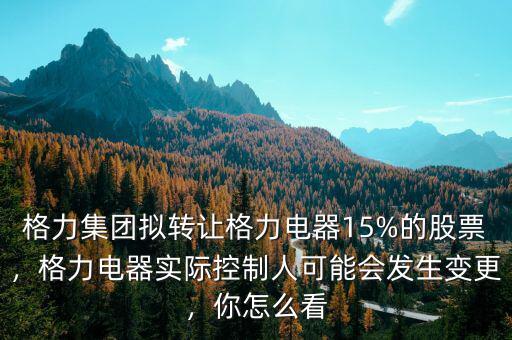 格力集團擬轉讓格力電器15%的股票，格力電器實際控制人可能會發(fā)生變更，你怎么看