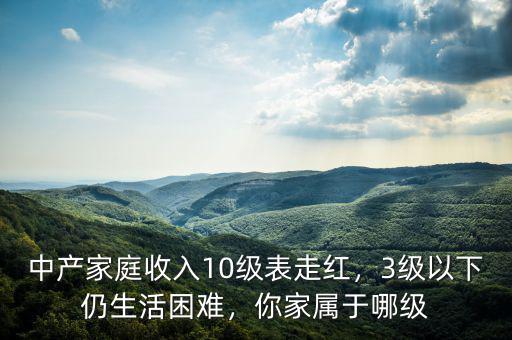 中產家庭收入10級表走紅，3級以下仍生活困難，你家屬于哪級