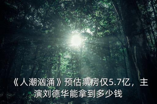 《人潮洶涌》預(yù)估票房僅5.7億，主演劉德華能拿到多少錢