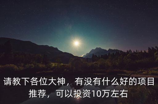 請教下各位大神，有沒有什么好的項目推薦，可以投資10萬左右