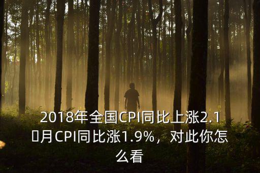 2018年全國(guó)CPI同比上漲2.1月CPI同比漲1.9%，對(duì)此你怎么看