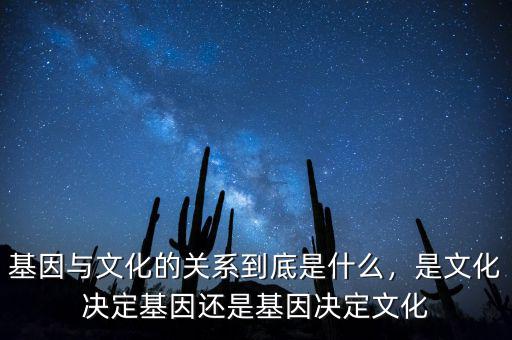 基因與文化的關(guān)系到底是什么，是文化決定基因還是基因決定文化