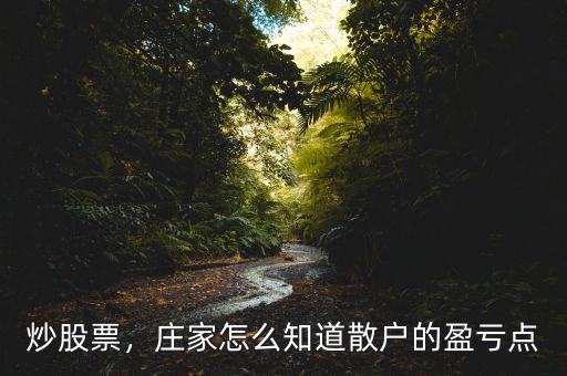 炒股票，莊家怎么知道散戶的盈虧點(diǎn)