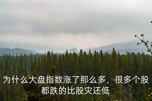 為什么大盤指數(shù)漲了那么多，很多個股都跌的比股災還低